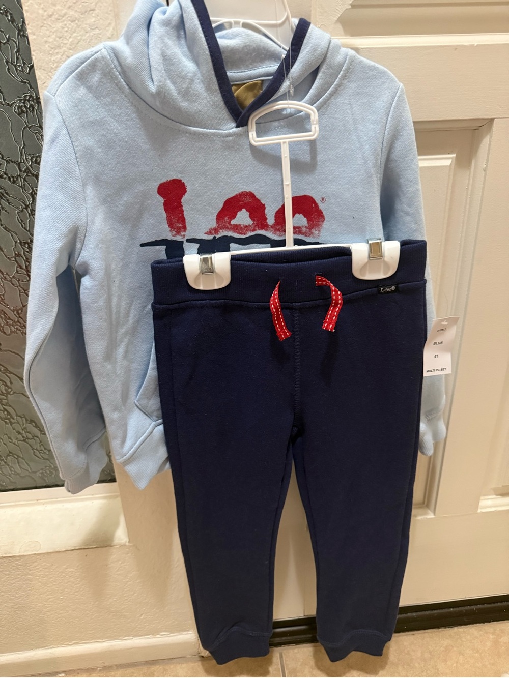 Lee Navy Jogger Pants with Red Drawstring